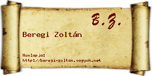 Beregi Zoltán névjegykártya